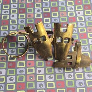 Vintage MCM Brass Napkin Ring Set